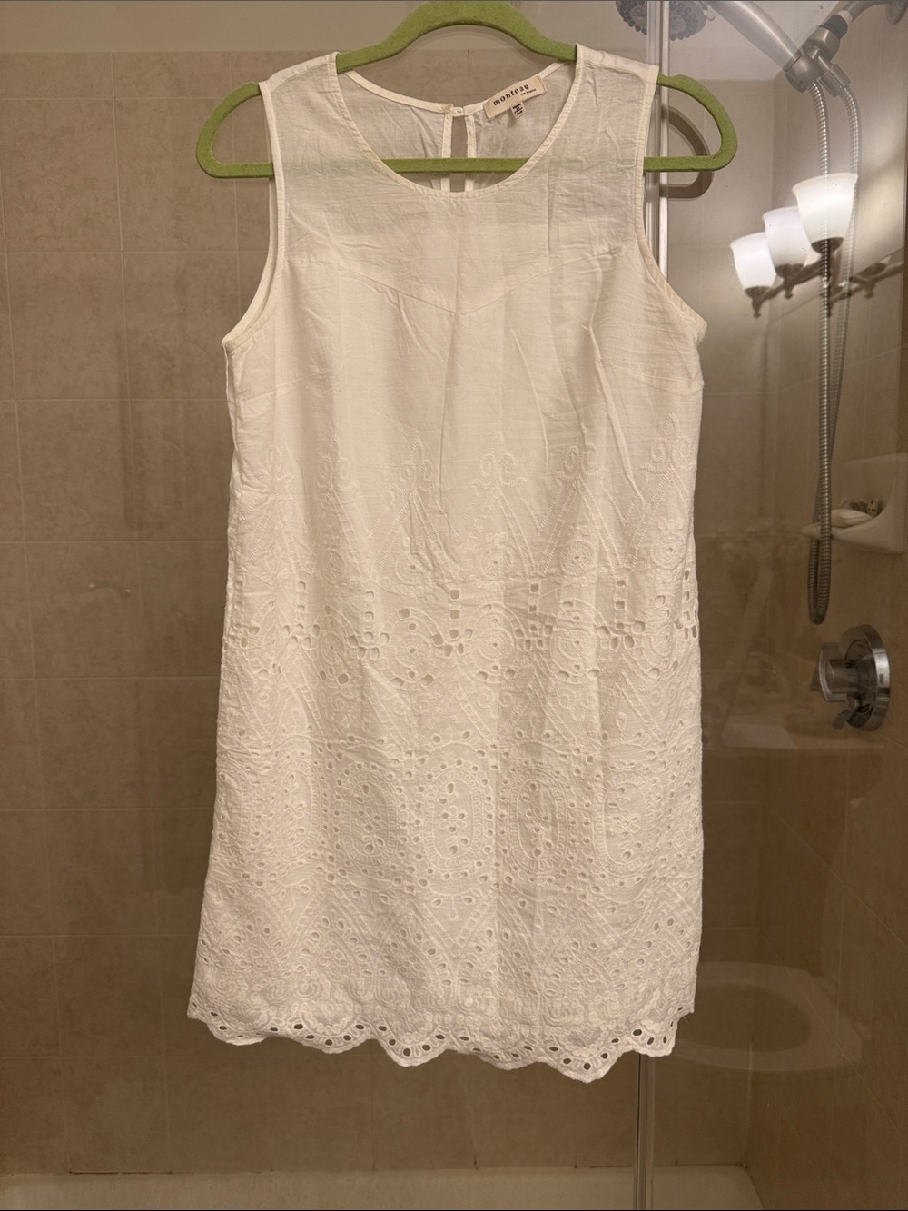Lightweight White Eyelet Sleeveless Dress